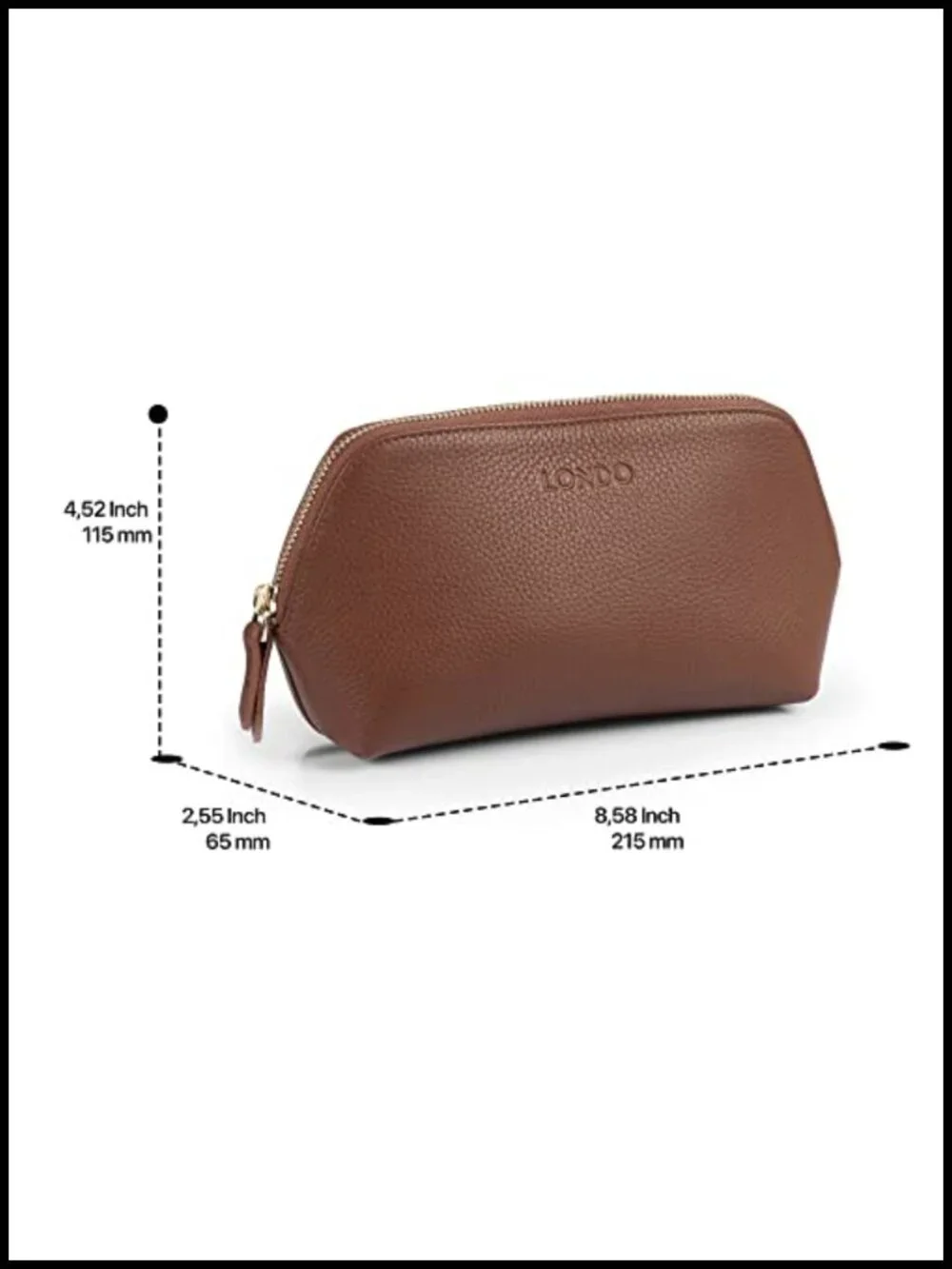 Genuine Leather Makeup Bag Cosmetic Pouch Travel Organizer Toiletry Clutch